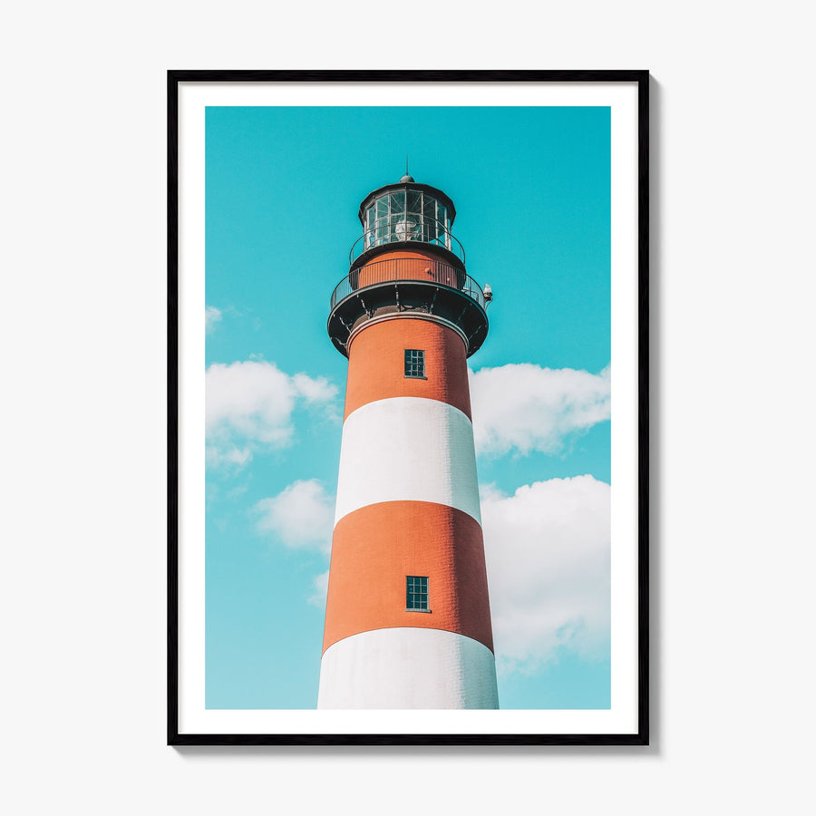 Lighthouse Photo No 4 Poster, framed poster mockup, white border
