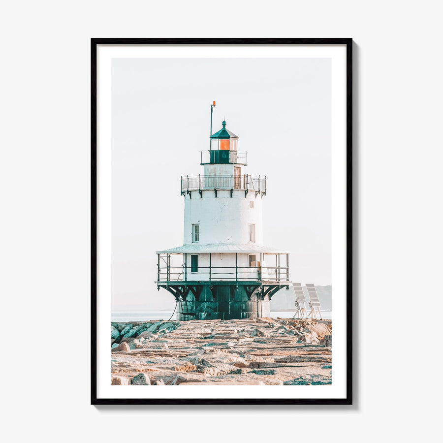 Lighthouse Photo No 7 Poster, framed poster mockup, white border