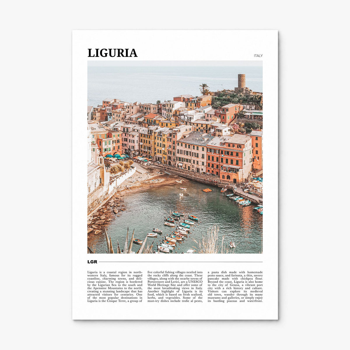 Liguria Travel Poster, print only (unframed)