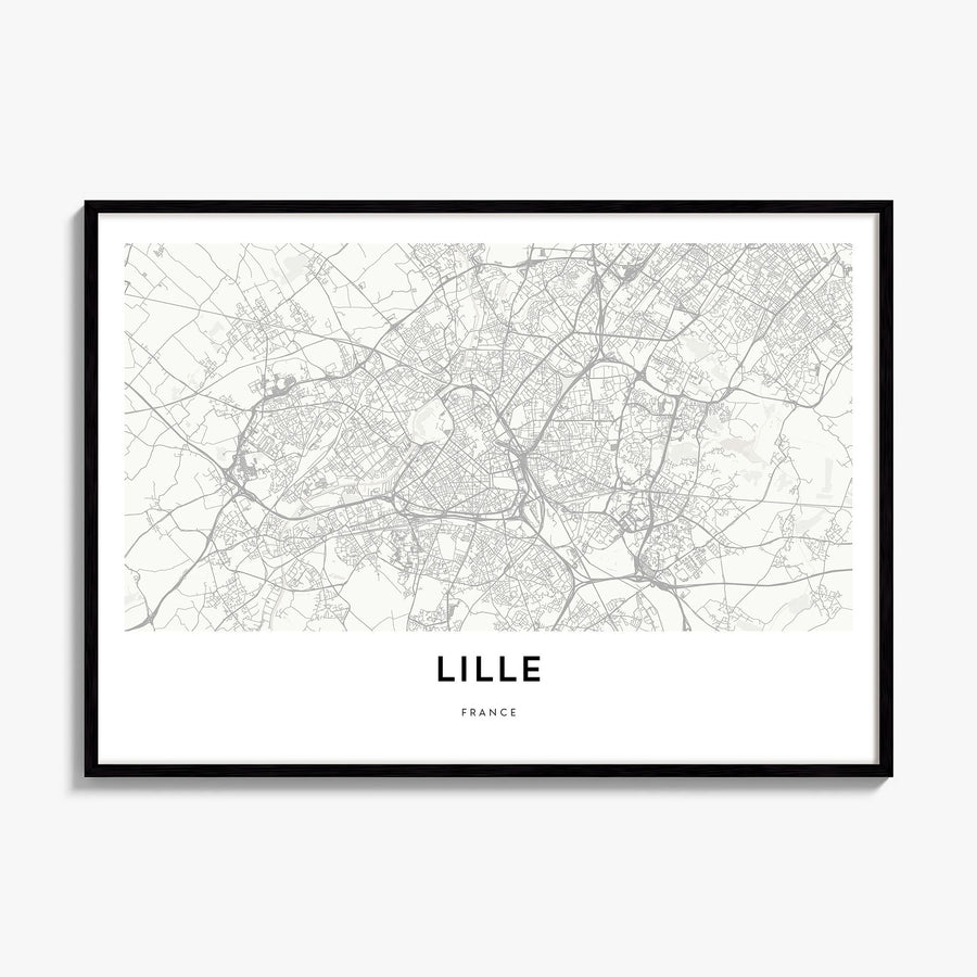 Lille Map Poster, framed poster mockup