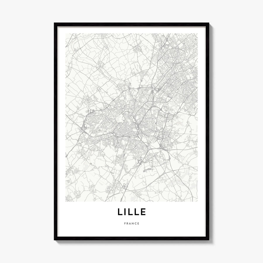 Lille Map Poster, framed poster mockup
