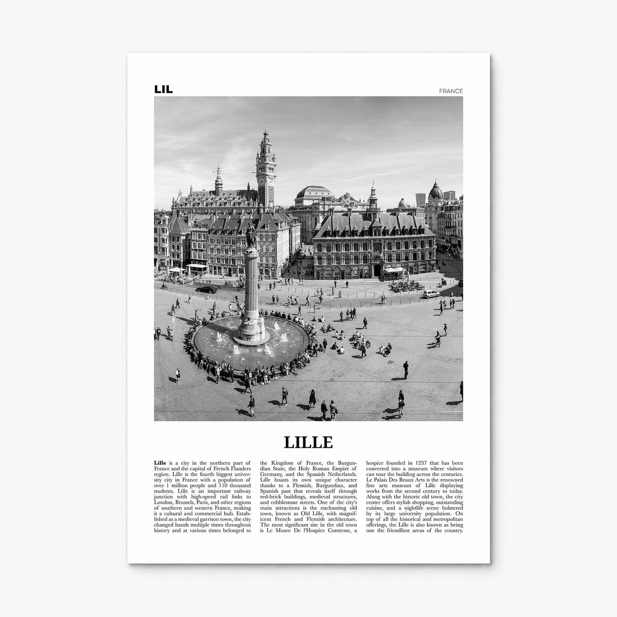 Lille Newspaper Poster, print only (unframed)