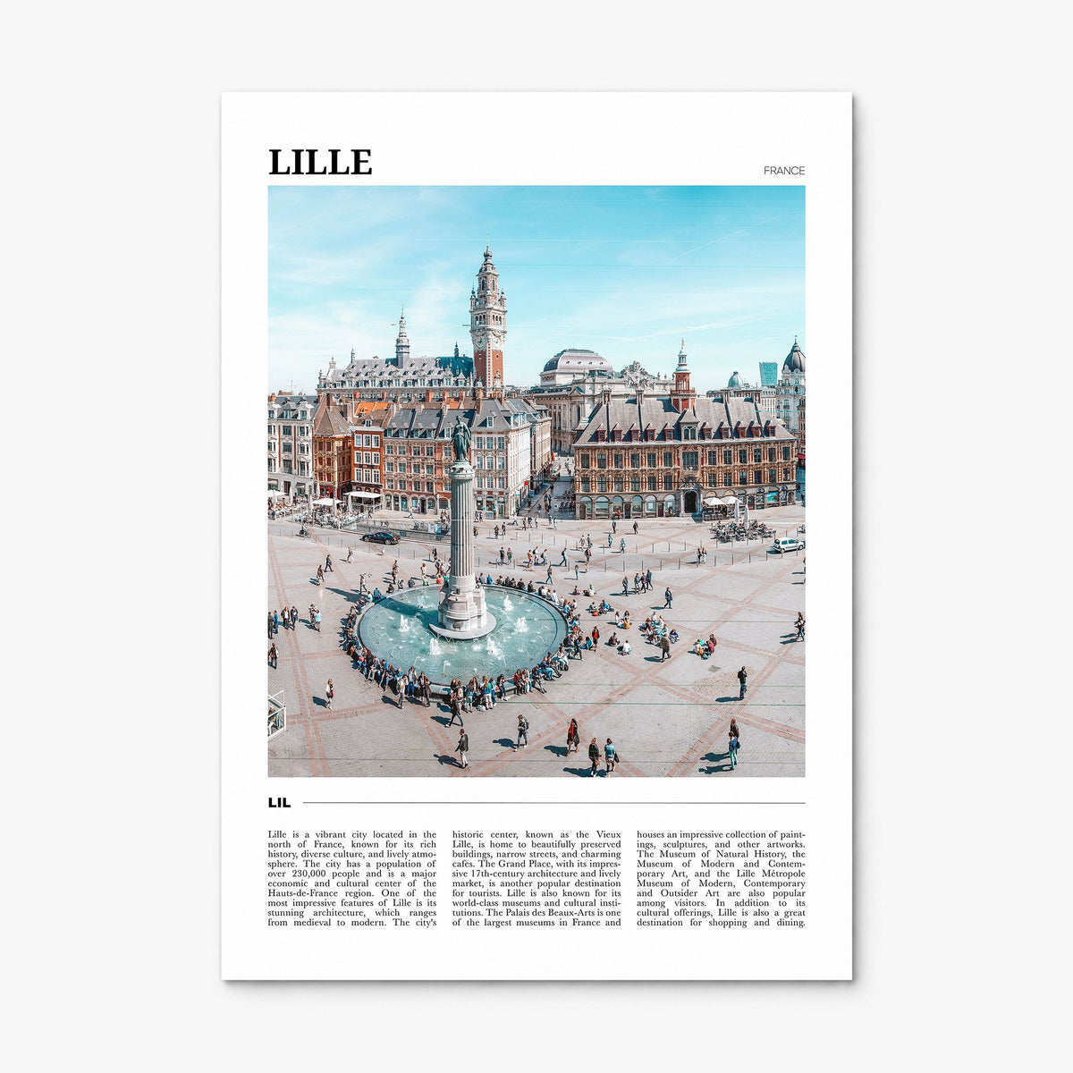 Lille Travel Poster, print only (unframed)