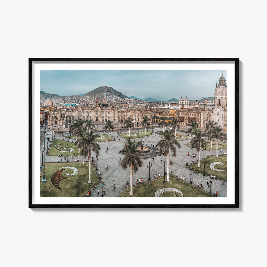 Lima colorful photo poster of Peru – horizontal wall art, unframed print shown in interior mockup