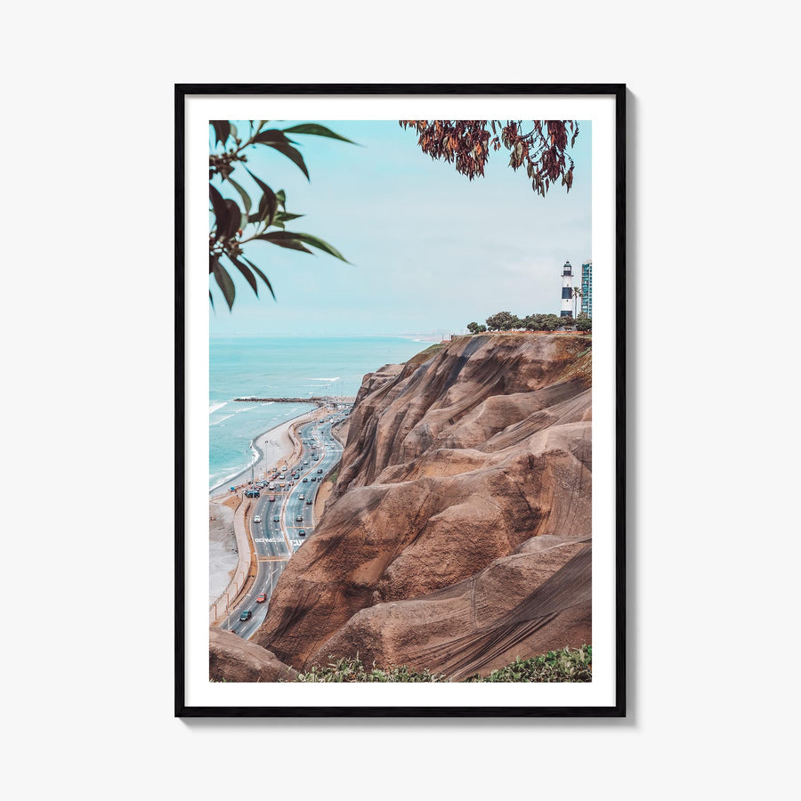 Lima colorful photo poster of Peru – vertical wall art, unframed print shown in interior mockup