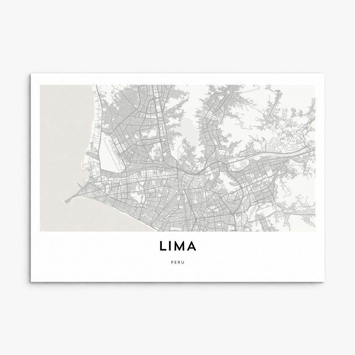 Lima Map Poster, print only (unframed)