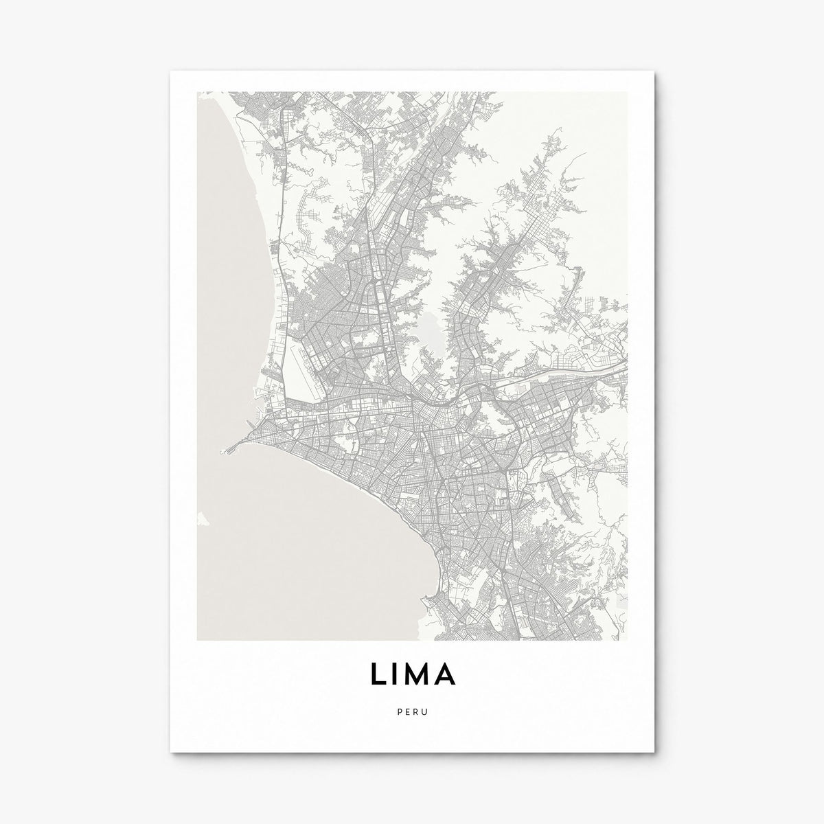 Lima Map Poster, print only (unframed)