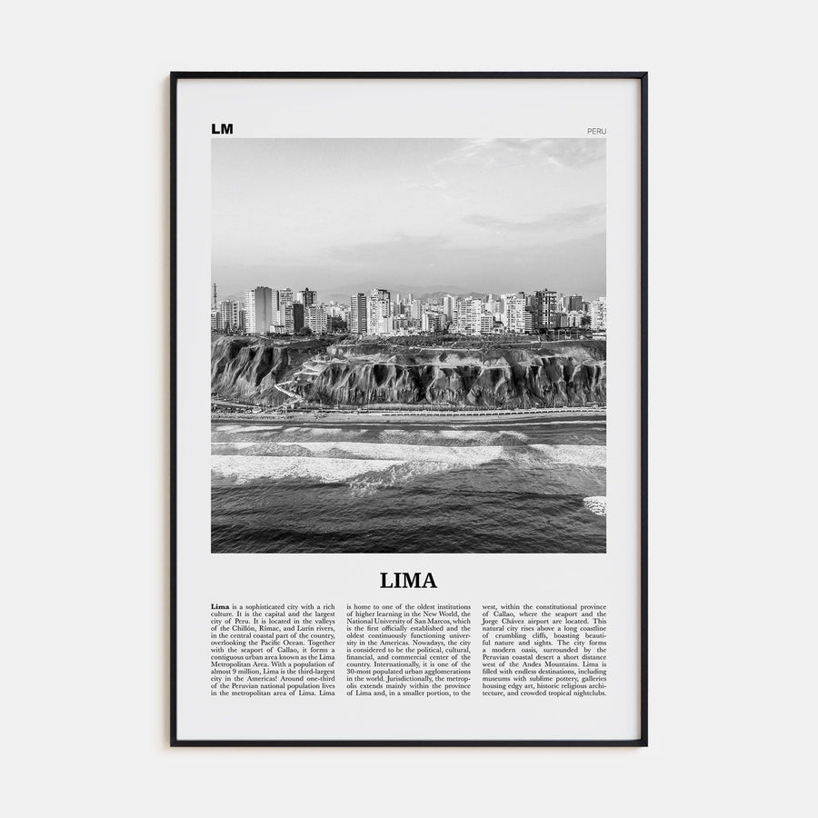 Lima No 2 Poster None / 8x12 in Nbourhood Travel B&W Poster