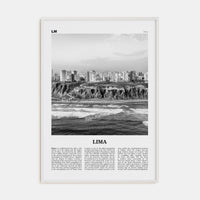 Lima No 2 Poster White Wood / 8x12 in Nbourhood Travel B&W Poster