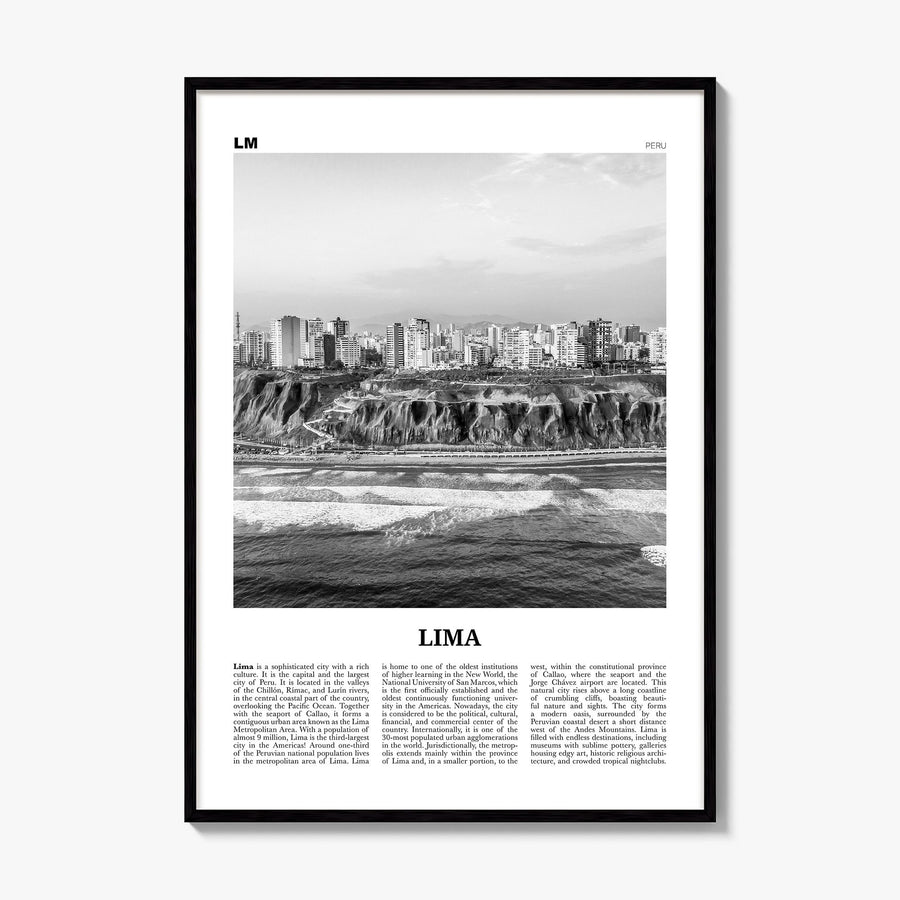 Lima Newspaper No 2 Poster, framed poster mockup