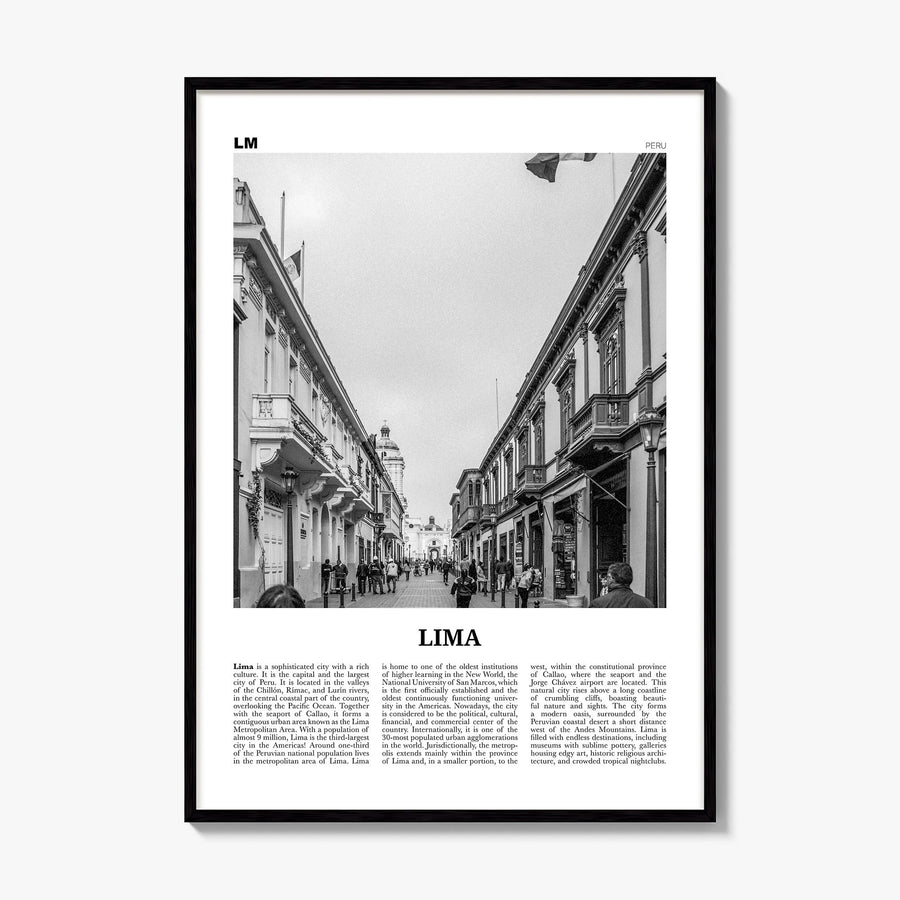 Lima Newspaper No 3 Poster, framed poster mockup