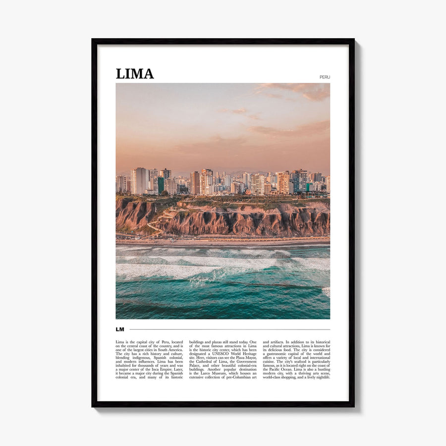 Lima Travel Poster, framed poster mockup