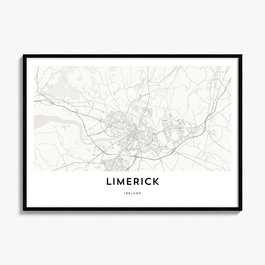 Limerick Map Poster, framed poster mockup
