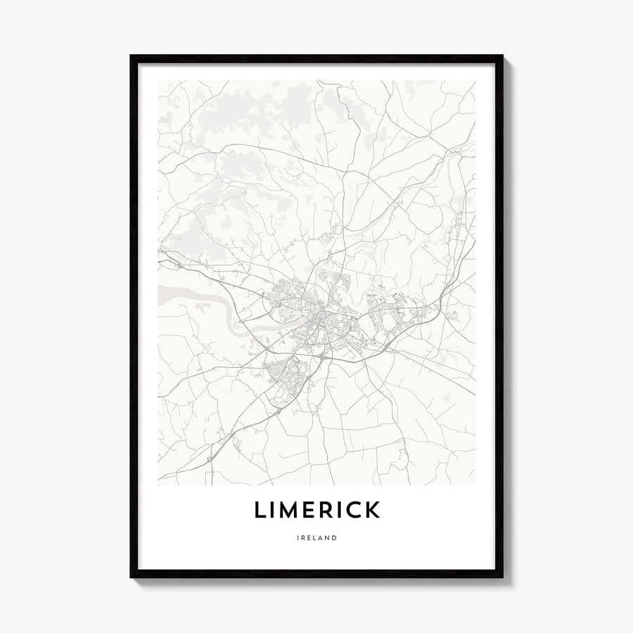 Limerick Map Poster, framed poster mockup