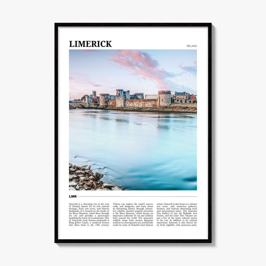 Limerick Travel Poster, framed poster mockup
