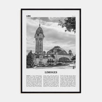 Limoges Poster Black Wood / 8x12 in Nbourhood Travel B&W Poster