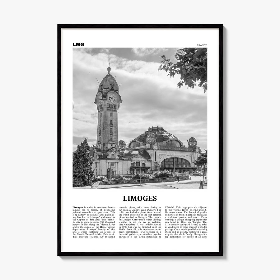Limoges Newspaper Poster, framed poster mockup