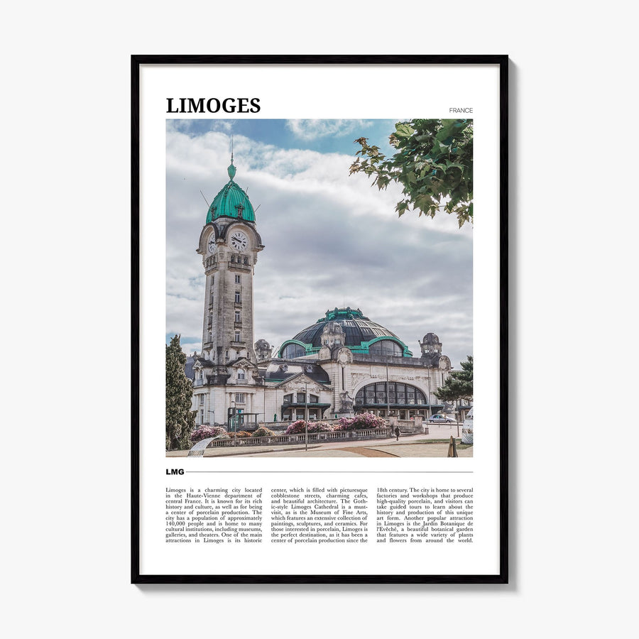 Limoges Travel Poster, framed poster mockup