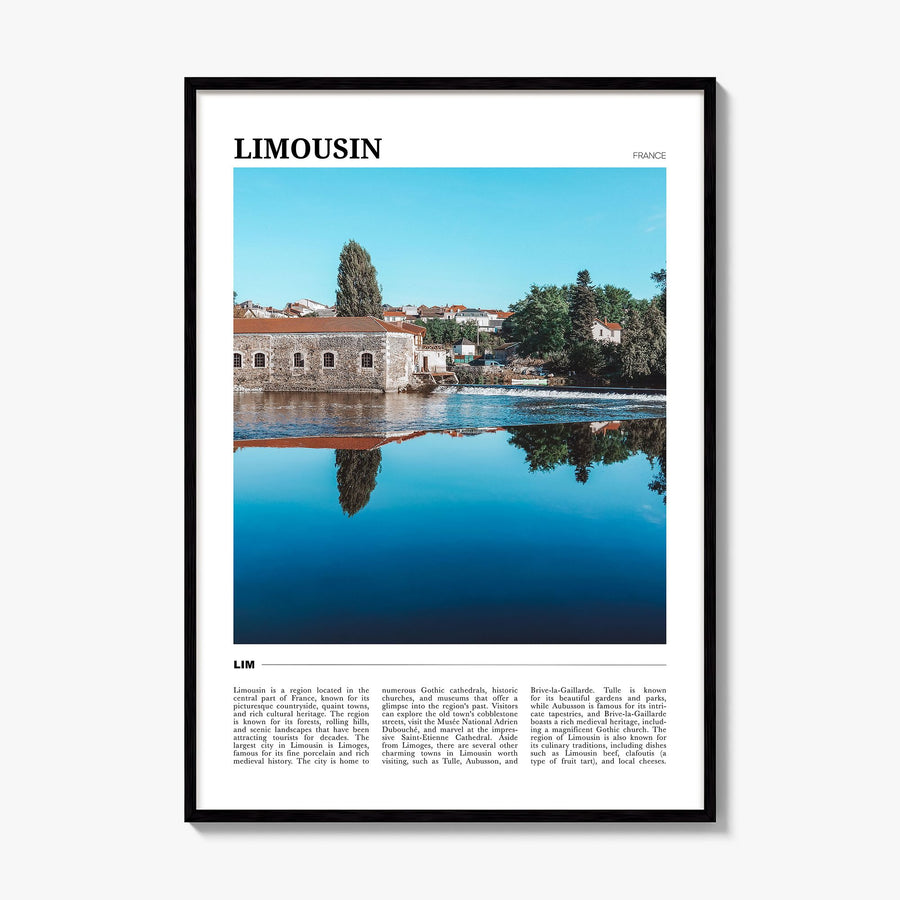 Limousin Travel Poster, framed poster mockup