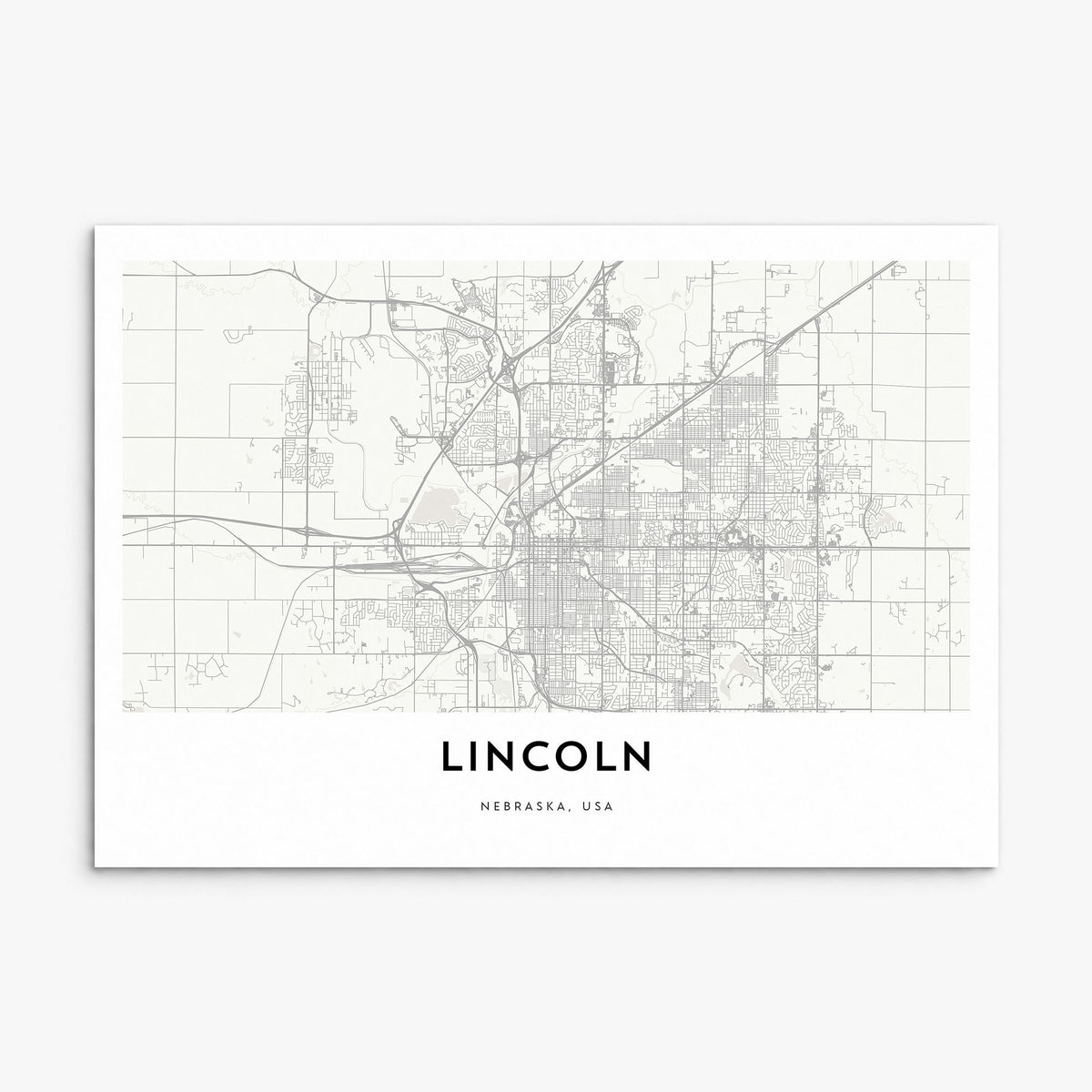 Lincoln Map Poster, print only (unframed)