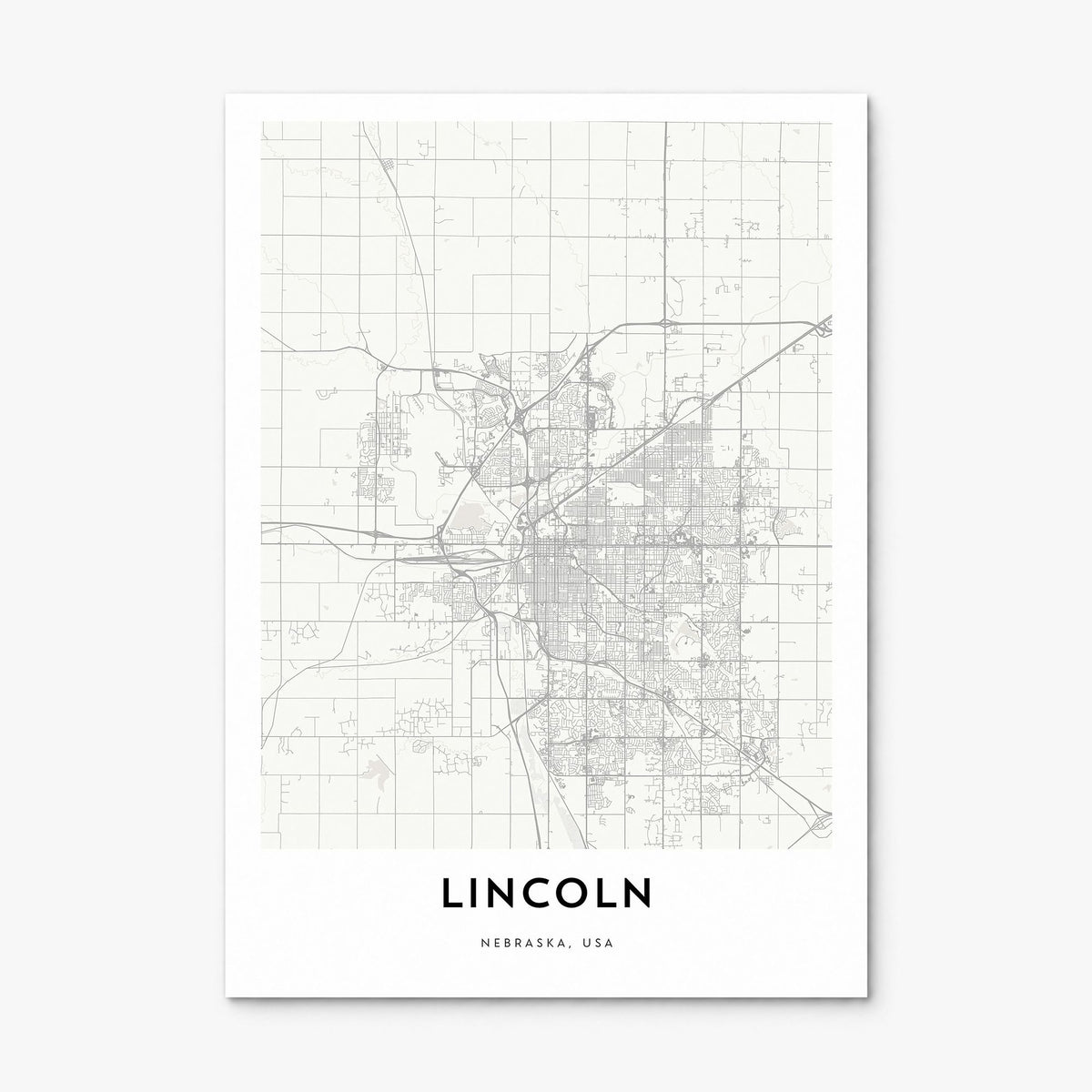 Lincoln Map Poster, print only (unframed)