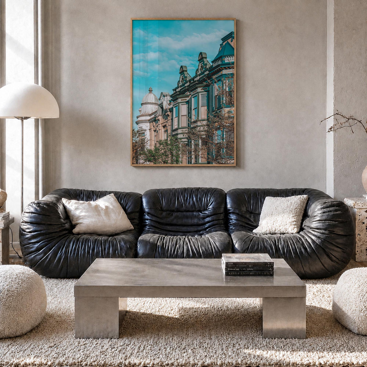 Lincoln Park no. 2 colorful photo poster of Chicago, Illinois – vertical wall art in natural wood frame, hanging on wall