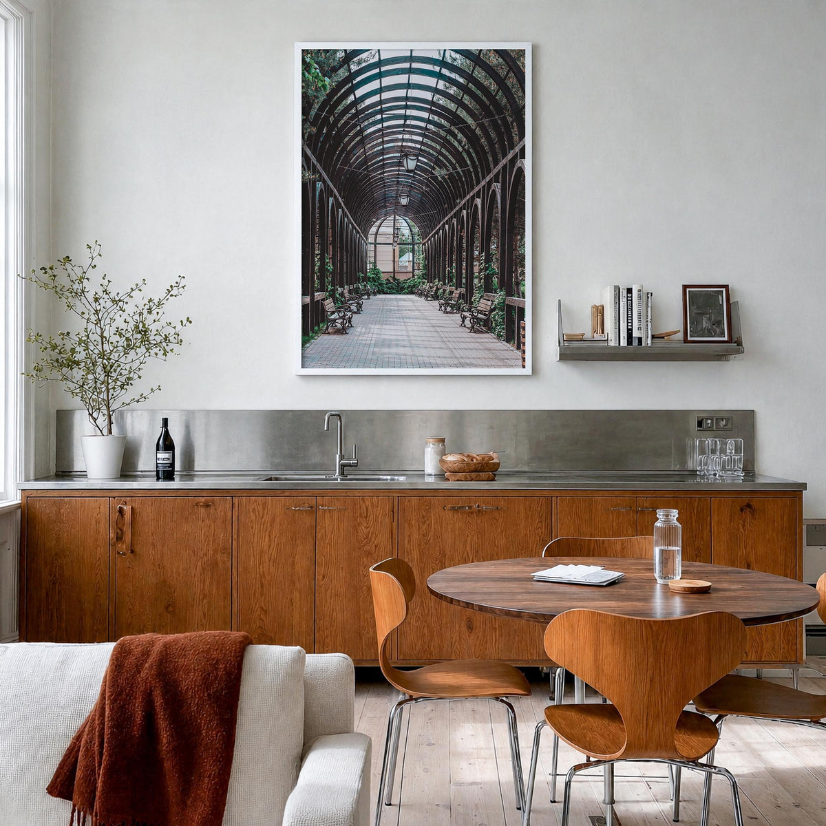 Lincoln Park no. 3 colorful photo poster of Chicago, Illinois – vertical wall art in white wood frame, hanging on wall