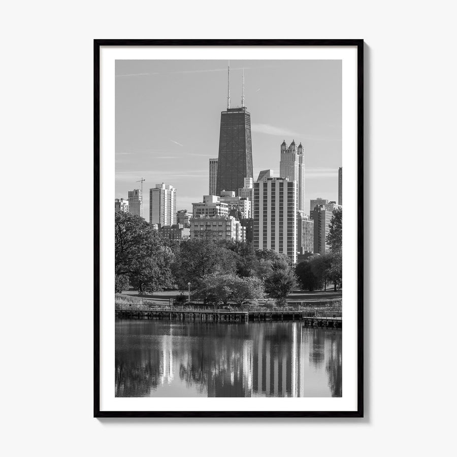 Lincoln Park Photo Poster, framed poster mockup, white border