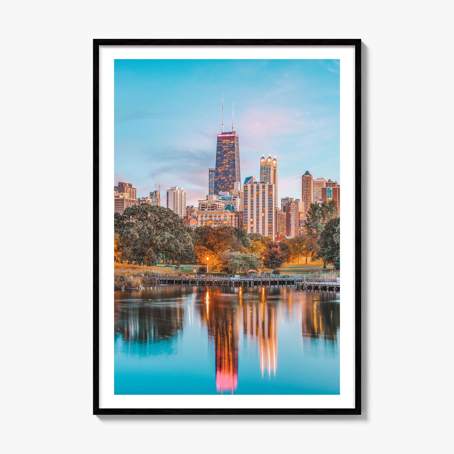 Lincoln Park Photo No 1 Poster, framed poster mockup, white border