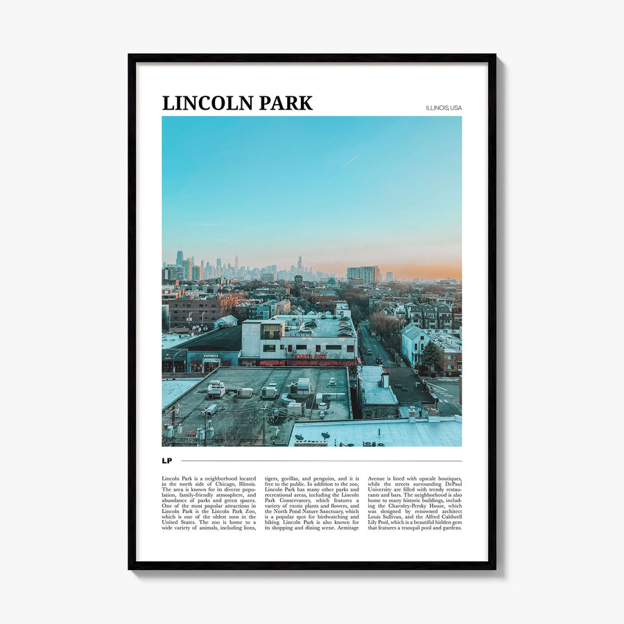 Lincoln Park Travel Poster, framed poster mockup