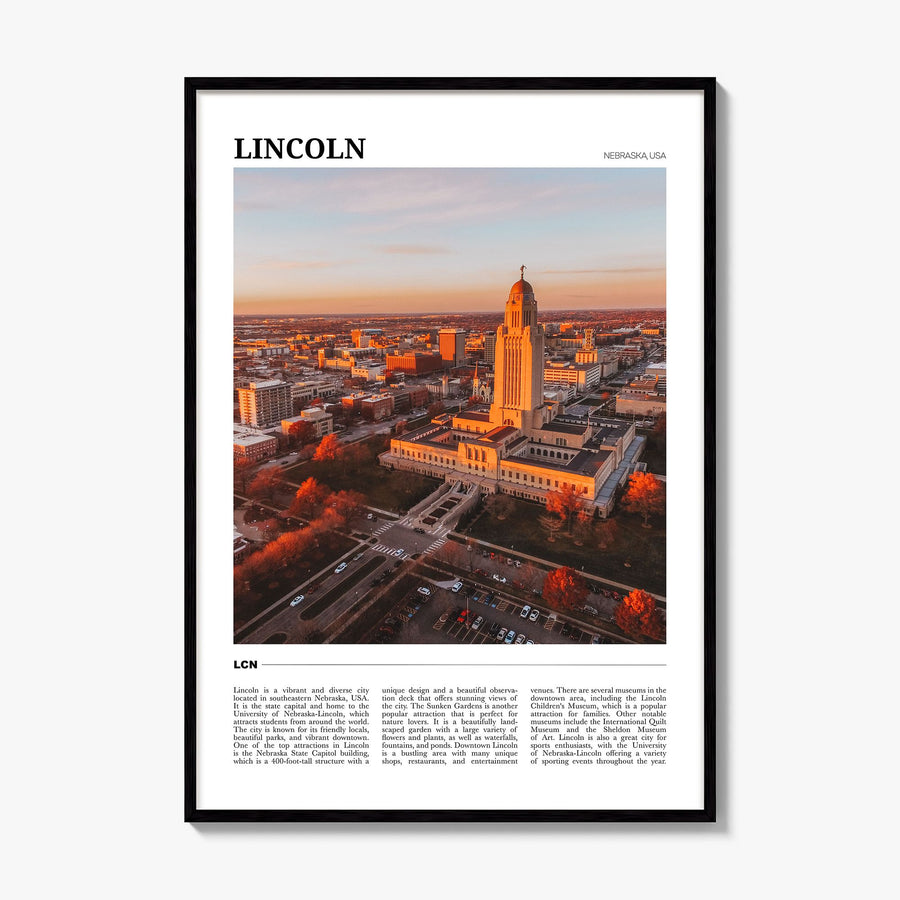 Lincoln Travel Poster, framed poster mockup