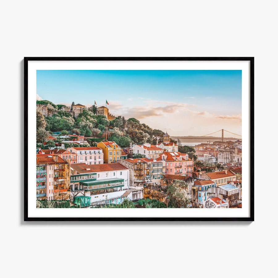 Lisbon Photo Poster, framed poster mockup, white border