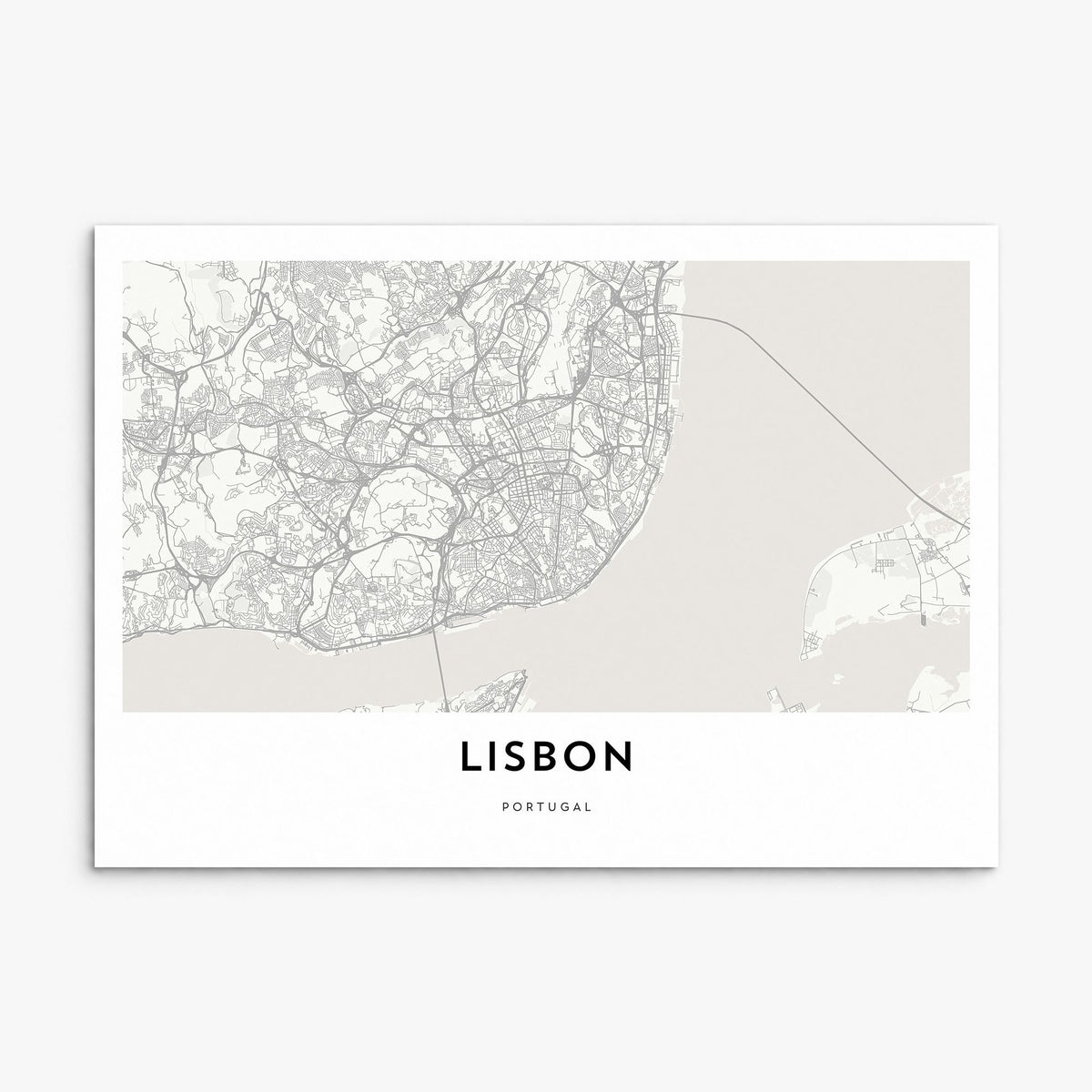 Lisbon Map Poster, print only (unframed)