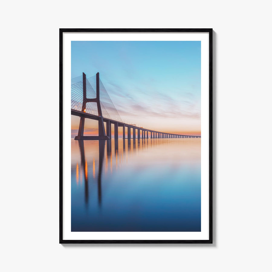 Lisbon no. 2 colorful photo poster of Portugal – vertical wall art, unframed print shown in interior mockup
