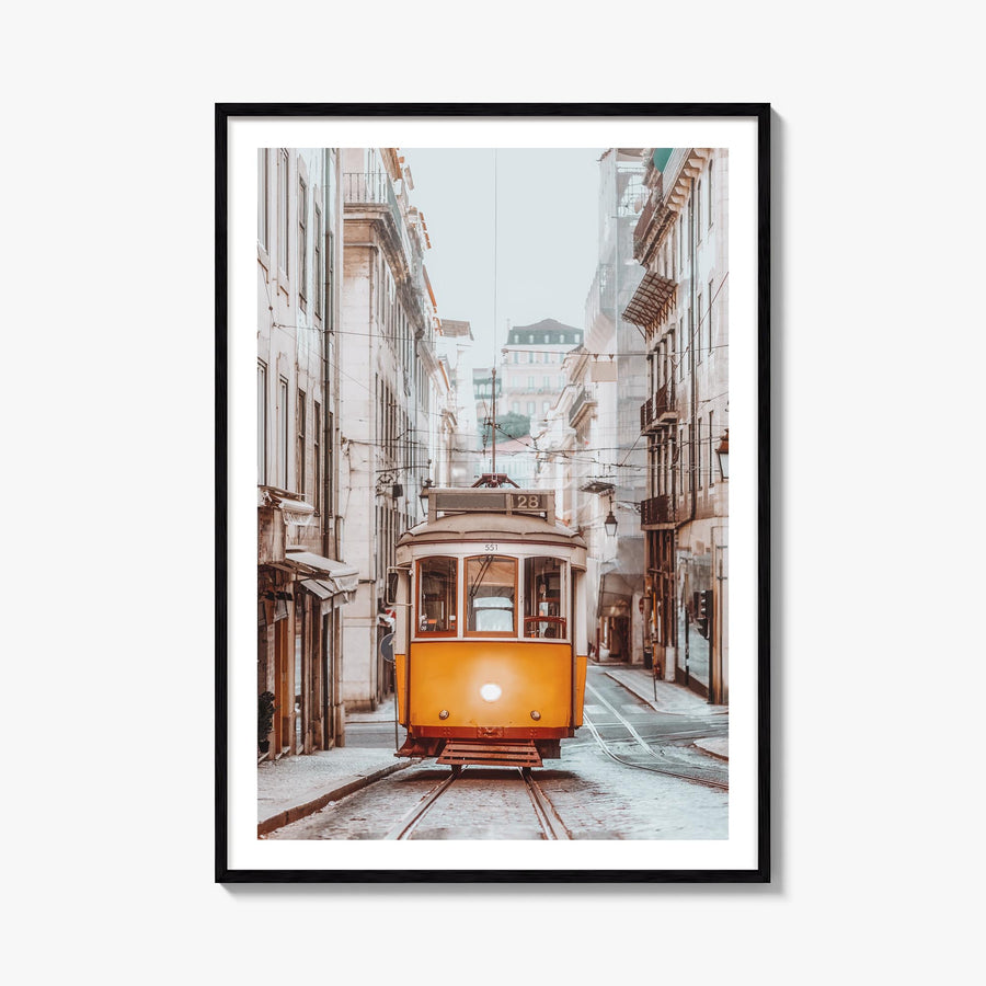 Lisbon no. 4 colorful photo poster of Portugal – vertical wall art, unframed print shown in interior mockup