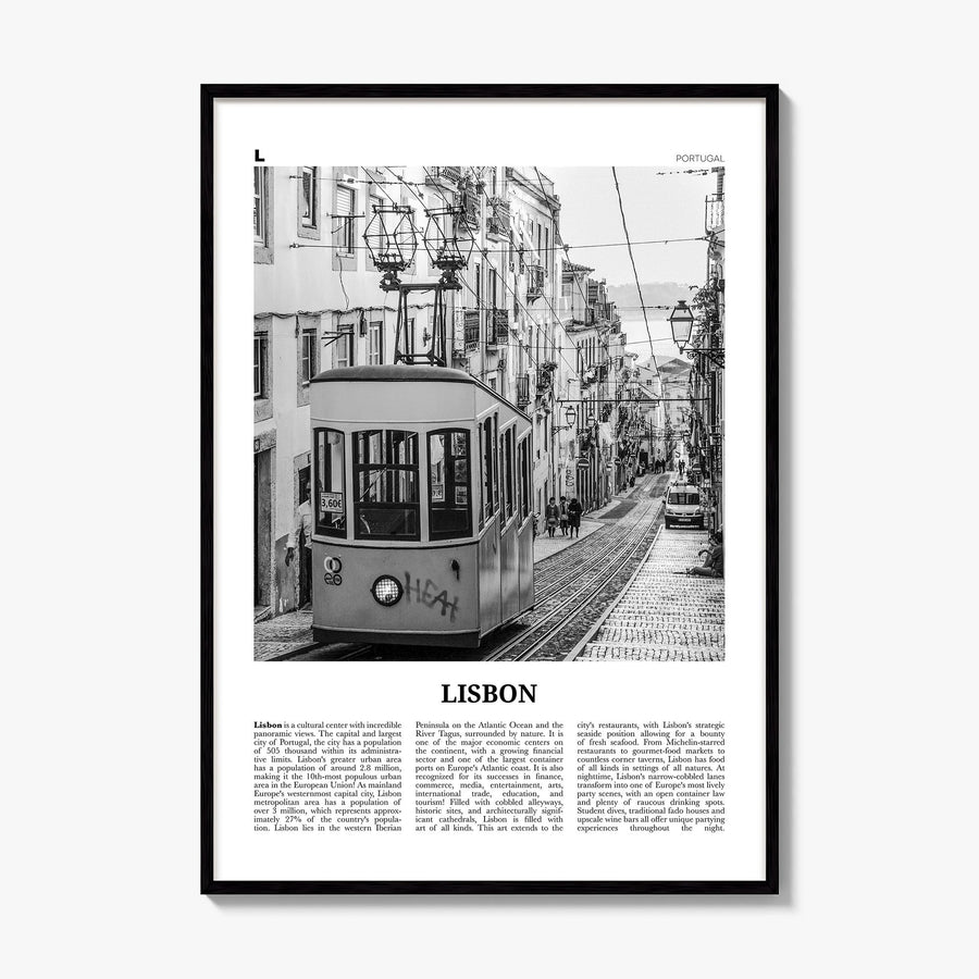 Lisbon Newspaper No 1 Poster, framed poster mockup