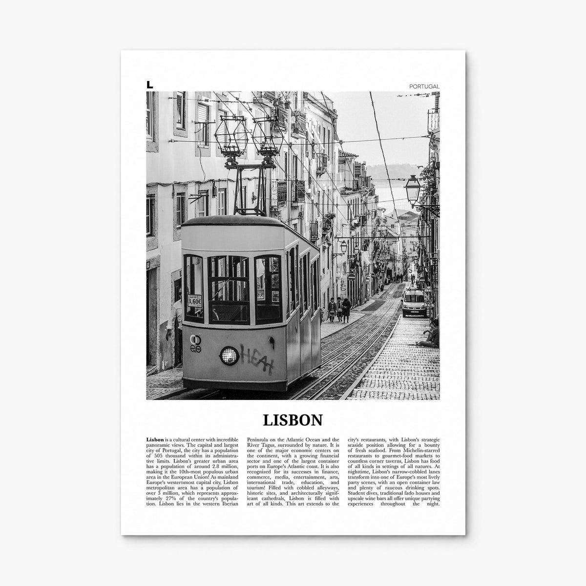 Lisbon Newspaper No 1 Poster, print only (unframed)