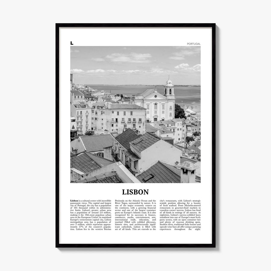 Lisbon Newspaper No 2 Poster, framed poster mockup