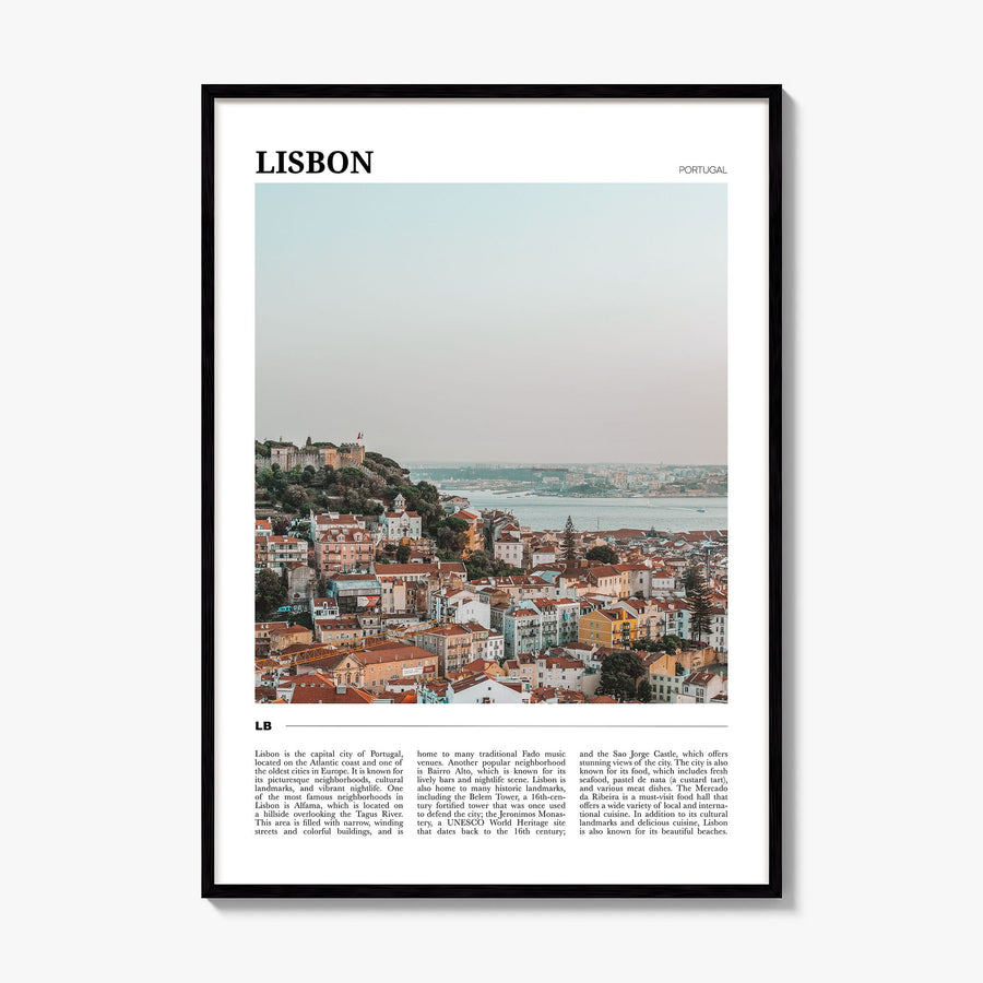 Lisbon Travel Poster, framed poster mockup