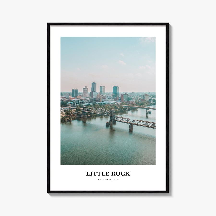 Little Rock colorful classic poster of Arkansas, USA – vertical wall art, unframed print shown in interior mockup