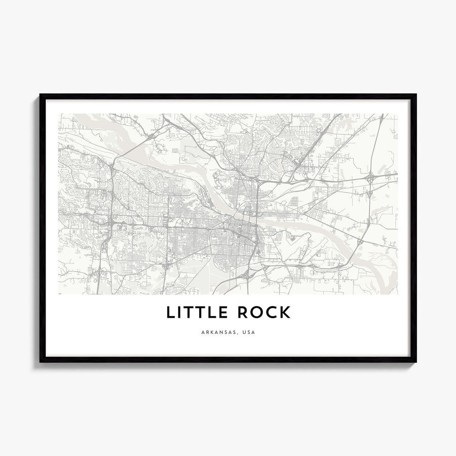 Little Rock Map Poster, framed poster mockup