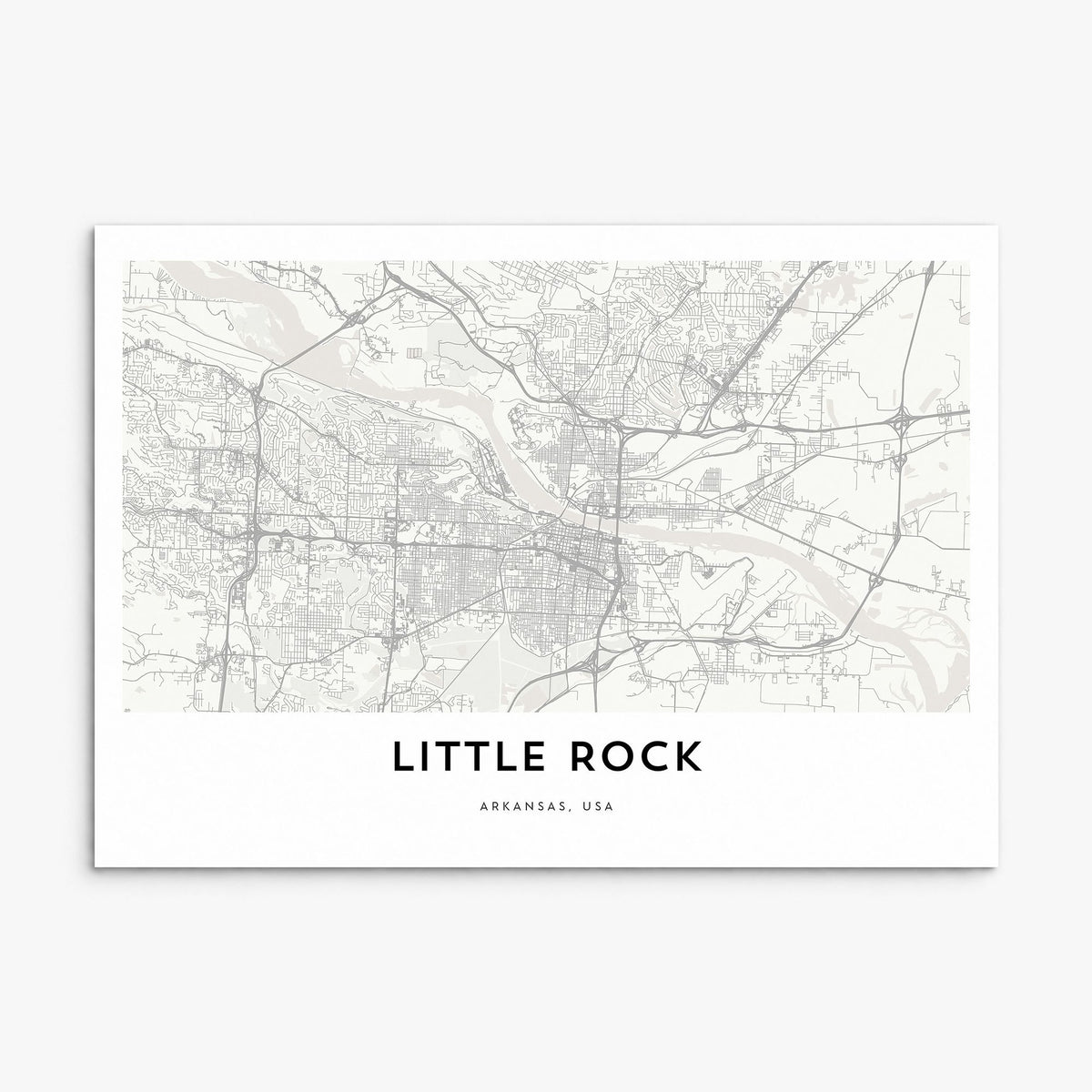 Little Rock Map Poster, print only (unframed)