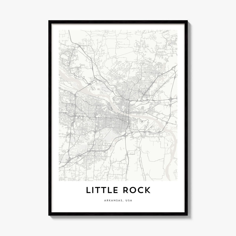 Little Rock Map Poster, framed poster mockup