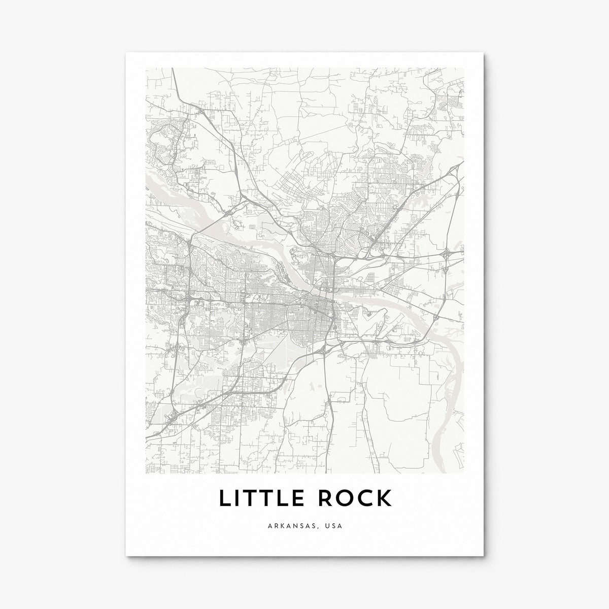 Little Rock Map Poster, print only (unframed)
