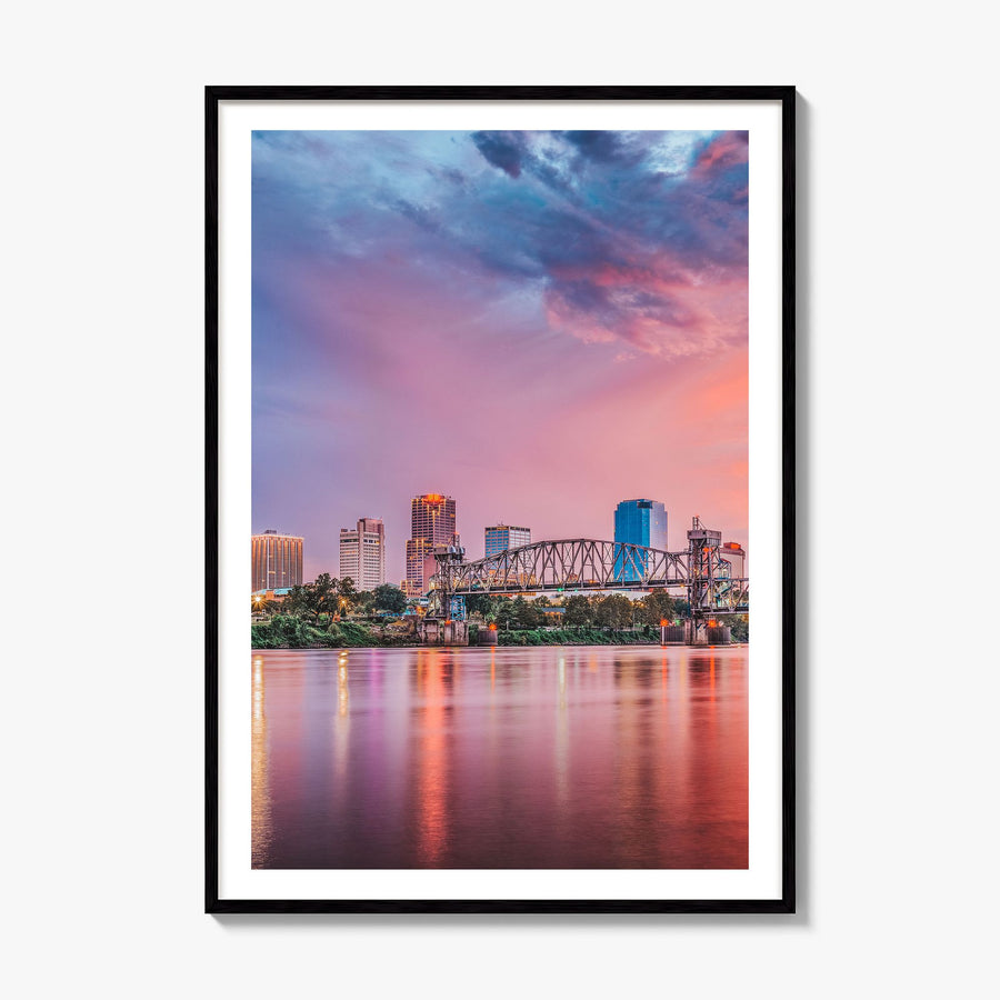 Little Rock Photo Poster, framed poster mockup, white border