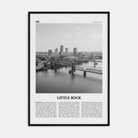 Little Rock Poster Black Wood / 8x12 in Nbourhood Travel B&W Poster