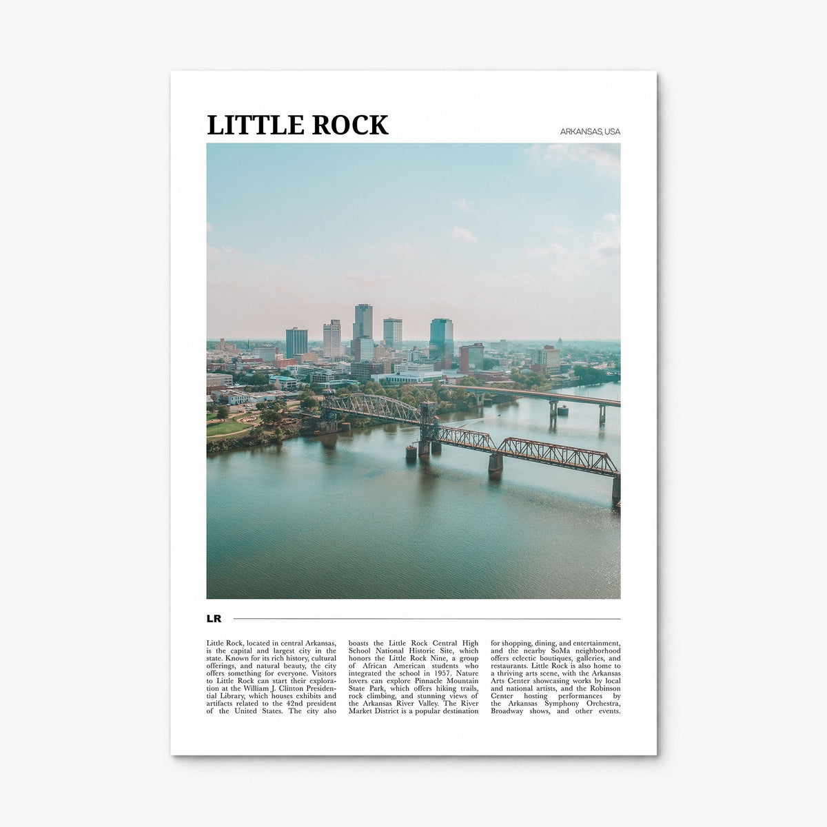 Little Rock Travel Poster, print only (unframed)