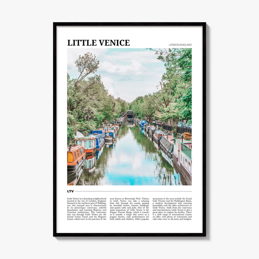 Little Venice, London Travel Poster, framed poster mockup