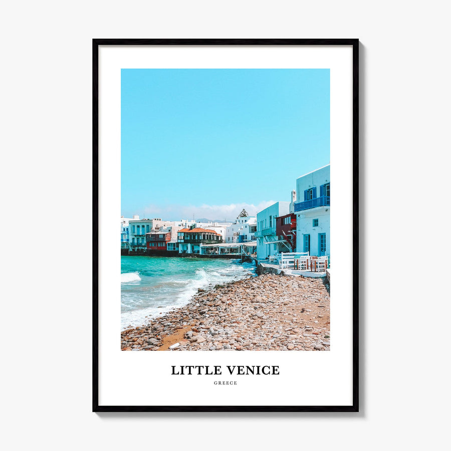 Little Venice, Mykonos Classic Poster, framed poster mockup