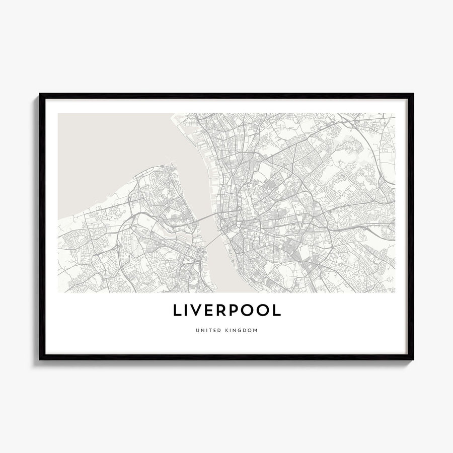 Liverpool Map Poster, framed poster mockup